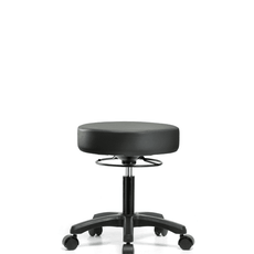 Vinyl Mini-Stool - Desk Height with Casters in Carbon Supernova Vinyl - VDHMS-RG-RC-8823