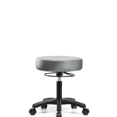 Vinyl Mini-Stool - Desk Height with Casters in Sterling Supernova Vinyl - VDHMS-RG-RC-8840