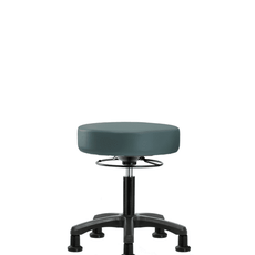 Vinyl Mini-Stool - Desk Height with Stationary Glides in Colonial Blue Trailblazer Vinyl - VDHMS-RG-RG-8546