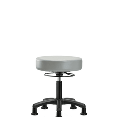 Vinyl Mini-Stool - Desk Height with Stationary Glides in Dove Trailblazer Vinyl - VDHMS-RG-RG-8567