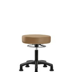 Vinyl Mini-Stool - Desk Height with Stationary Glides in Taupe Trailblazer Vinyl - VDHMS-RG-RG-8584