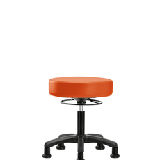 Vinyl Mini-Stool - Desk Height with Stationary Glides in Orange Kist Trailblazer Vinyl - VDHMS-RG-RG-8613