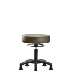 Vinyl Mini-Stool - Desk Height with Stationary Glides in Taupe Supernova Vinyl - VDHMS-RG-RG-8809