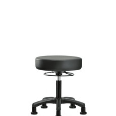 Vinyl Mini-Stool - Desk Height with Stationary Glides in Carbon Supernova Vinyl - VDHMS-RG-RG-8823