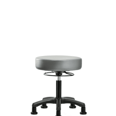 Vinyl Mini-Stool - Desk Height with Stationary Glides in Sterling Supernova Vinyl - VDHMS-RG-RG-8840