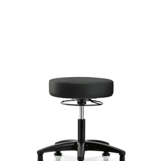 Vinyl Stool without Back - Desk Height with Stationary Glides in Black Trailblazer Vinyl - VDHSO-RG-RG-8540