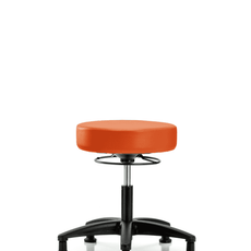 Vinyl Stool without Back - Desk Height with Stationary Glides in Orange Kist Trailblazer Vinyl - VDHSO-RG-RG-8613
