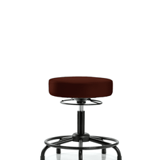 Vinyl Stool without Back - Desk Height with Round Tube Base & Stationary Glides in Burgundy Trailblazer Vinyl - VDHSO-RT-RG-8569
