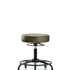 Vinyl Stool without Back - Desk Height with Round Tube Base & Stationary Glides in Marine Blue Supernova Vinyl - VDHSO-RT-RG-8809