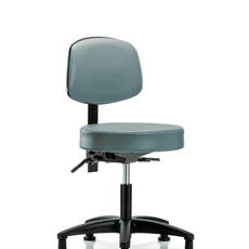 Vinyl Stool with Back - Desk Height with Stationary Glides in Storm Supernova Vinyl - VDHST-RG-T0-RG-8822