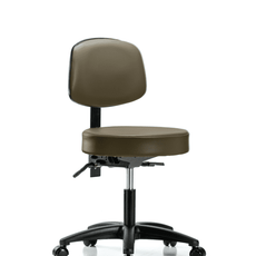 Vinyl Stool with Back - Desk Height with Seat Tilt & Casters in Marine Blue Supernova Vinyl - VDHST-RG-T1-RC-8809