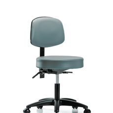 Vinyl Stool with Back - Desk Height with Seat Tilt & Casters in Storm Supernova Vinyl - VDHST-RG-T1-RC-8822