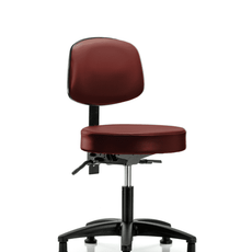 Vinyl Stool with Back - Desk Height with Seat Tilt & Stationary Glides in Taupe Supernova Vinyl - VDHST-RG-T1-RG-8815