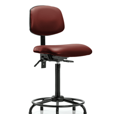 Vinyl Chair - High Bench Height with Round Tube Base, Seat Tilt, & Stationary Glides in Borscht Supernova Vinyl - VHBCH-RT-T1-A0-RG-8815