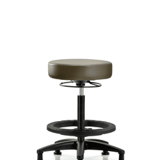 Vinyl Stool without Back - High Bench Height with Black Foot Ring & Stationary Glides in Marine Blue Supernova Vinyl - VHBSO-RG-BF-RG-8809