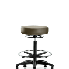 Vinyl Stool without Back - High Bench Height with Chrome Foot Ring & Stationary Glides in Marine Blue Supernova Vinyl - VHBSO-RG-CF-RG-8809