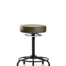 Vinyl Stool without Back - High Bench Height with Round Tube Base & Stationary Glides in Marine Blue Supernova Vinyl - VHBSO-RT-RG-8809
