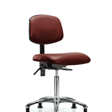Vinyl Chair Chrome - Medium Bench Height with Stationary Glides in Borscht Supernova Vinyl - VMBCH-CR-T0-A0-NF-RG-8815