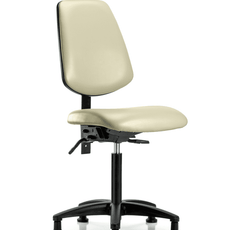 Vinyl Chair - Medium Bench Height with Medium Back & Stationary Glides in Adobe White Trailblazer Vinyl - VMBCH-MB-RG-T0-A0-NF-RG-8501