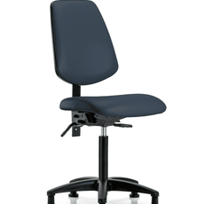 Vinyl Chair - Medium Bench Height with Medium Back & Stationary Glides in Imperial Blue Trailblazer Vinyl - VMBCH-MB-RG-T0-A0-NF-RG-8582