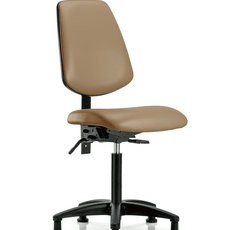Vinyl Chair - Medium Bench Height with Medium Back & Stationary Glides in Taupe Trailblazer Vinyl - VMBCH-MB-RG-T0-A0-NF-RG-8584