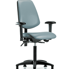 Vinyl Chair - Medium Bench Height with Medium Back, Adjustable Arms, & Stationary Glides in Storm Supernova Vinyl - VMBCH-MB-RG-T0-A1-NF-RG-8822