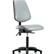 Vinyl Chair - Medium Bench Height with Medium Back, Seat Tilt, & Stationary Glides in Dove Trailblazer Vinyl - VMBCH-MB-RG-T1-A0-NF-RG-8567
