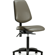 Vinyl Chair - Medium Bench Height with Medium Back, Seat Tilt, & Stationary Glides in Taupe Supernova Vinyl - VMBCH-MB-RG-T1-A0-NF-RG-8809
