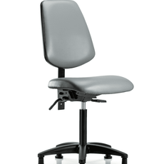 Vinyl Chair - Medium Bench Height with Medium Back, Seat Tilt, & Stationary Glides in Sterling Supernova Vinyl - VMBCH-MB-RG-T1-A0-NF-RG-8840