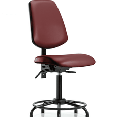 Vinyl Chair - Medium Bench Height with Round Tube Base, Medium Back, & Stationary Glides in Borscht Supernova Vinyl - VMBCH-MB-RT-T0-A0-RG-8815