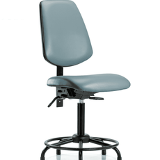 Vinyl Chair - Medium Bench Height with Round Tube Base, Medium Back, & Stationary Glides in Storm Supernova Vinyl - VMBCH-MB-RT-T0-A0-RG-8822