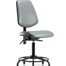 Vinyl Chair - Medium Bench Height with Round Tube Base, Medium Back, Seat Tilt, & Stationary Glides in Sterling Supernova Vinyl - VMBCH-MB-RT-T1-A0-RG-8840