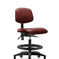 Vinyl Chair - Medium Bench Height with Black Foot Ring & Stationary Glides in Borscht Supernova Vinyl - VMBCH-RG-T0-A0-BF-RG-8815