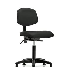 Vinyl Chair - Medium Bench Height with Stationary Glides in Black Trailblazer Vinyl - VMBCH-RG-T0-A0-NF-RG-8540