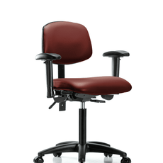 Vinyl Chair - Medium Bench Height with Adjustable Arms & Casters in Borscht Supernova Vinyl - VMBCH-RG-T0-A1-NF-RC-8815
