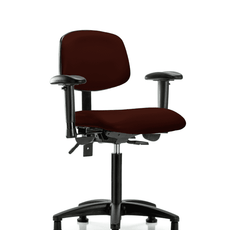 Vinyl Chair - Medium Bench Height with Adjustable Arms & Stationary Glides in Burgundy Trailblazer Vinyl - VMBCH-RG-T0-A1-NF-RG-8569