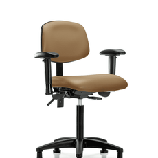 Vinyl Chair - Medium Bench Height with Adjustable Arms & Stationary Glides in Taupe Trailblazer Vinyl - VMBCH-RG-T0-A1-NF-RG-8584