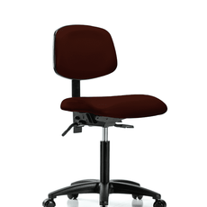 Vinyl Chair - Medium Bench Height with Seat Tilt & Casters in Burgundy Trailblazer Vinyl - VMBCH-RG-T1-A0-NF-RC-8569