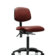Vinyl Chair - Medium Bench Height with Seat Tilt & Casters in Borscht Supernova Vinyl - VMBCH-RG-T1-A0-NF-RC-8815