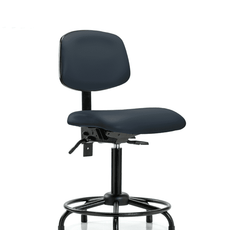 Vinyl Chair - Medium Bench Height with Round Tube Base & Stationary Glides in Imperial Blue Trailblazer Vinyl - VMBCH-RT-T0-A0-RG-8582
