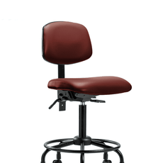 Vinyl Chair - Medium Bench Height with Round Tube Base, Seat Tilt, & Casters in Borscht Supernova Vinyl - VMBCH-RT-T1-A0-RC-8815