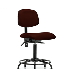 Vinyl Chair - Medium Bench Height with Round Tube Base, Seat Tilt, & Stationary Glides in Burgundy Trailblazer Vinyl - VMBCH-RT-T1-A0-RG-8569