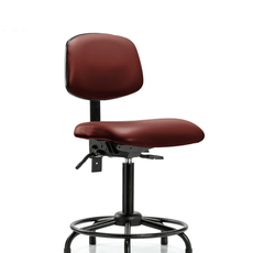 Vinyl Chair - Medium Bench Height with Round Tube Base, Seat Tilt, & Stationary Glides in Borscht Supernova Vinyl - VMBCH-RT-T1-A0-RG-8815
