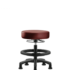 Vinyl Mini-Stool - Medium Bench Height with Black Foot Ring & Stationary Glides in Borscht Supernova Vinyl - VMBMS-RG-BF-RG-8815