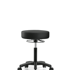 Vinyl Mini-Stool - Medium Bench Height with Casters in Black Trailblazer Vinyl - VMBMS-RG-NF-RC-8540