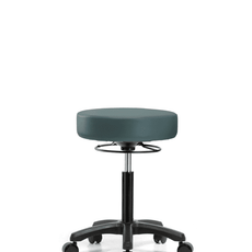 Vinyl Mini-Stool - Medium Bench Height with Casters in Colonial Blue Trailblazer Vinyl - VMBMS-RG-NF-RC-8546