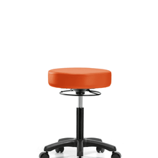 Vinyl Mini-Stool - Medium Bench Height with Casters in Orange Kist Trailblazer Vinyl - VMBMS-RG-NF-RC-8613
