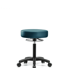 Vinyl Mini-Stool - Medium Bench Height with Casters in Marine Blue Supernova Vinyl - VMBMS-RG-NF-RC-8801