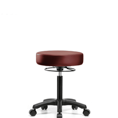Vinyl Mini-Stool - Medium Bench Height with Casters in Borscht Supernova Vinyl - VMBMS-RG-NF-RC-8815