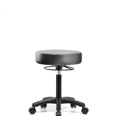 Vinyl Mini-Stool - Medium Bench Height with Casters in Sterling Supernova Vinyl - VMBMS-RG-NF-RC-8840